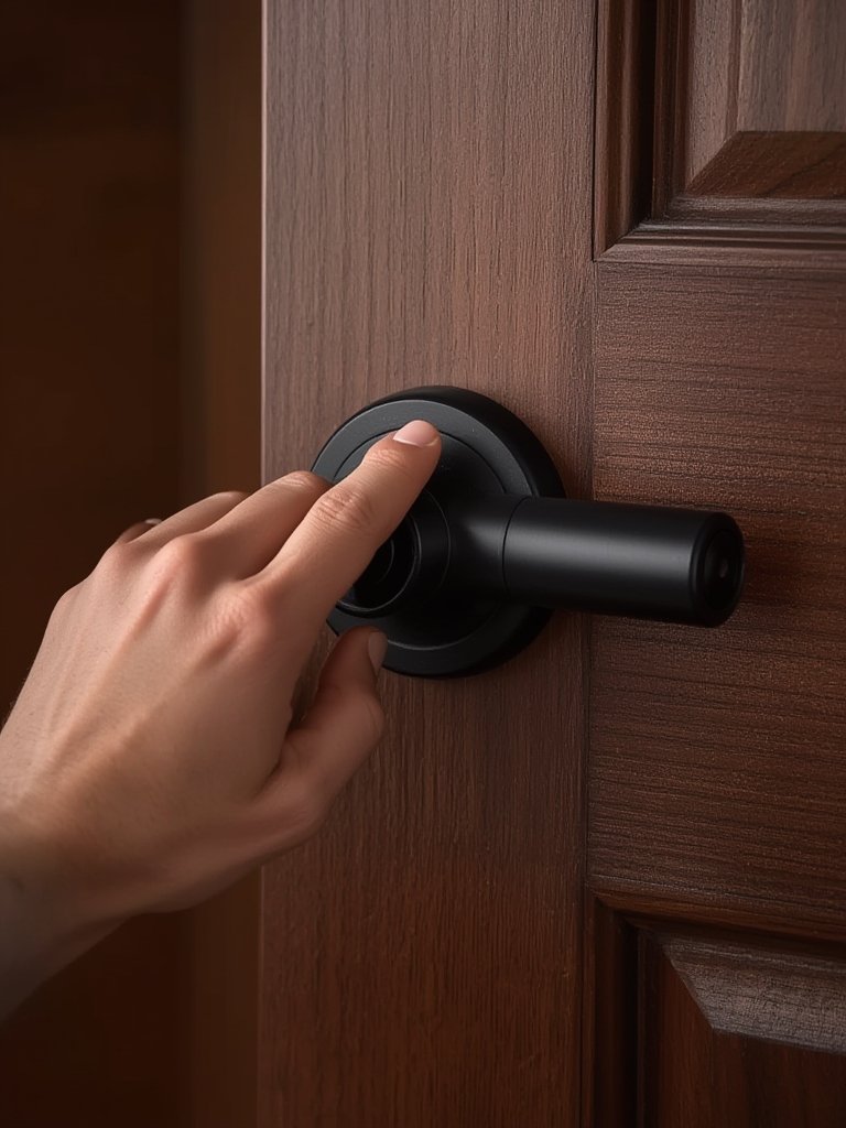 deadbolt lock in action
