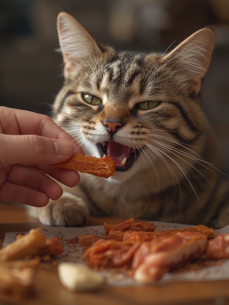 cat treats in action