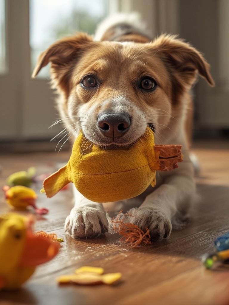 dog toys in action