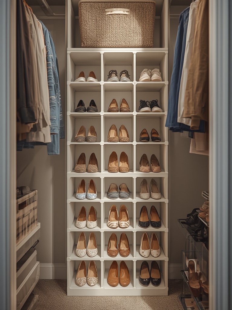 ClosetMaid 15-Cube Stackable Shoe Organizer Review: Space-Saving Closet Storage Cubbies 2 shoe organizer in action