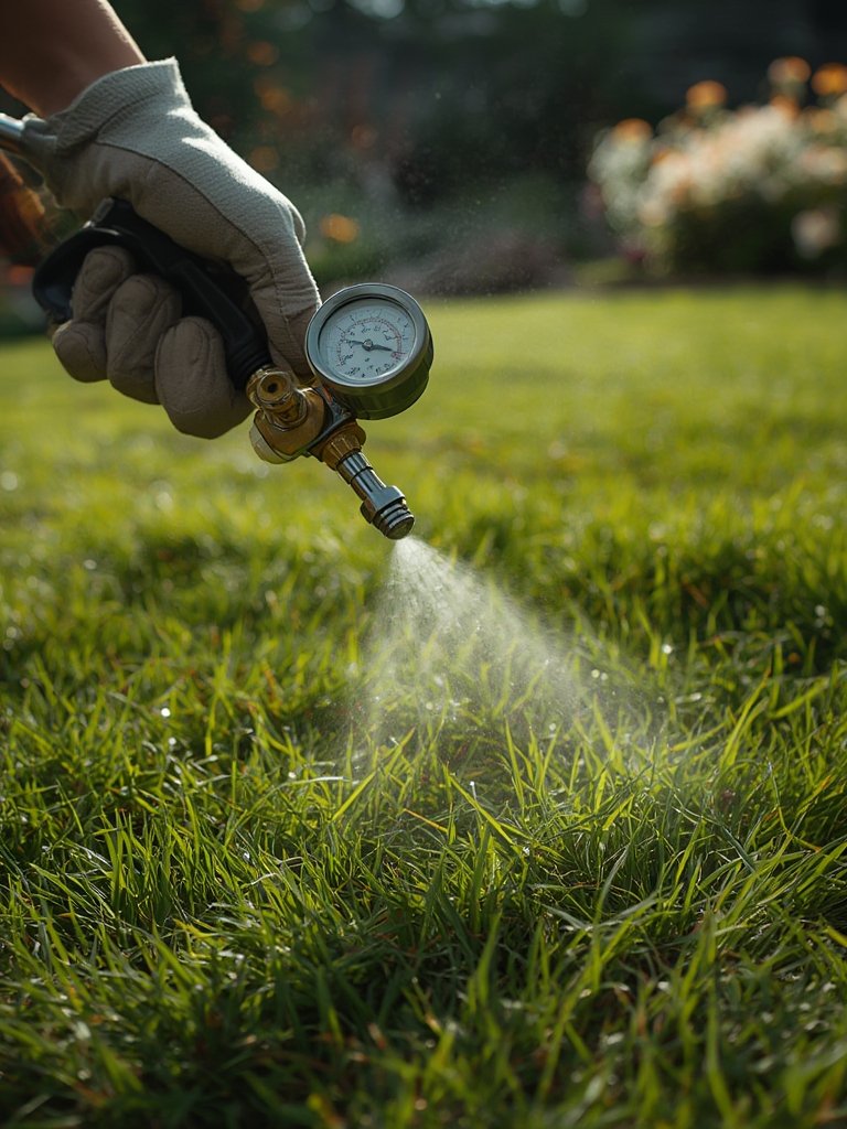 garden sprayer in action