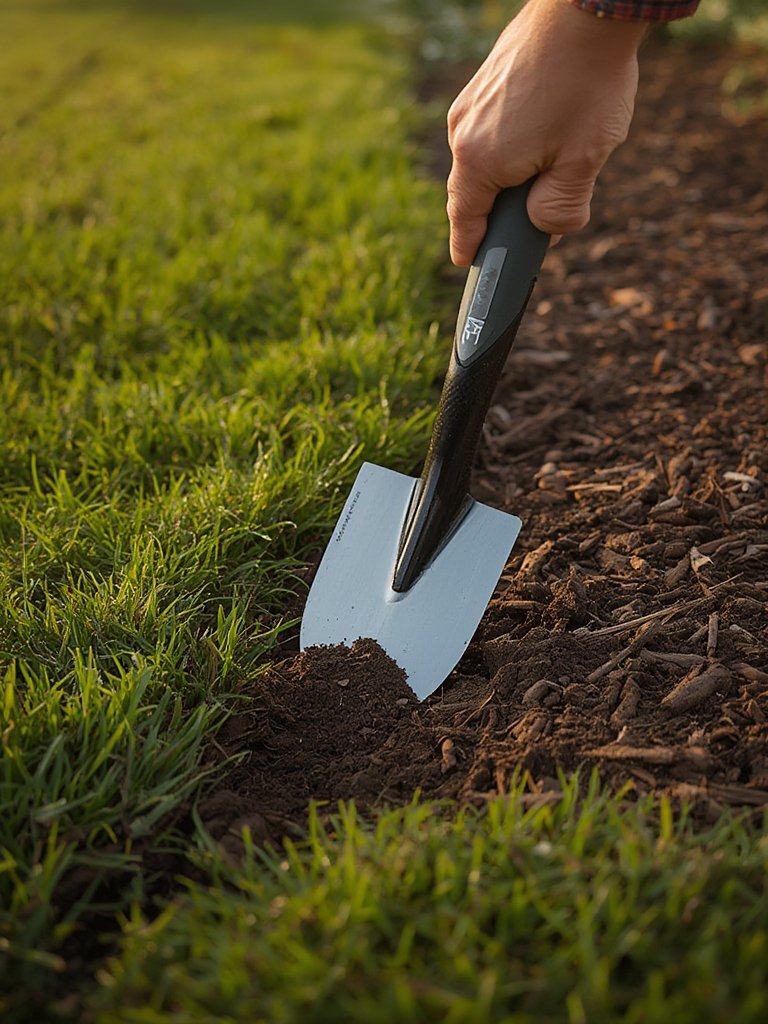 garden spade in action