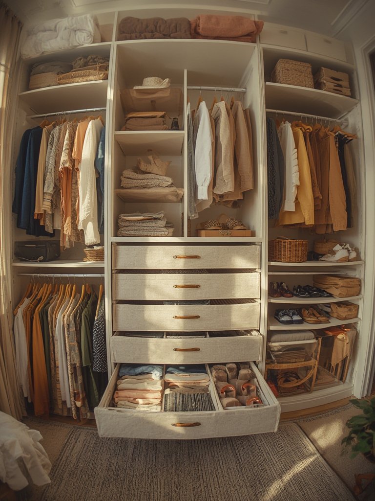 fabric drawers in action