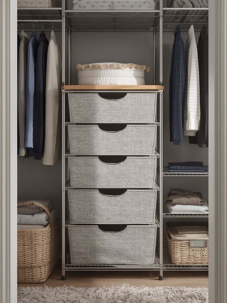 fabric drawers in action