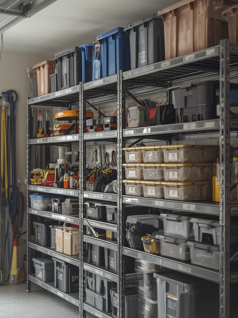 garage shelving in action