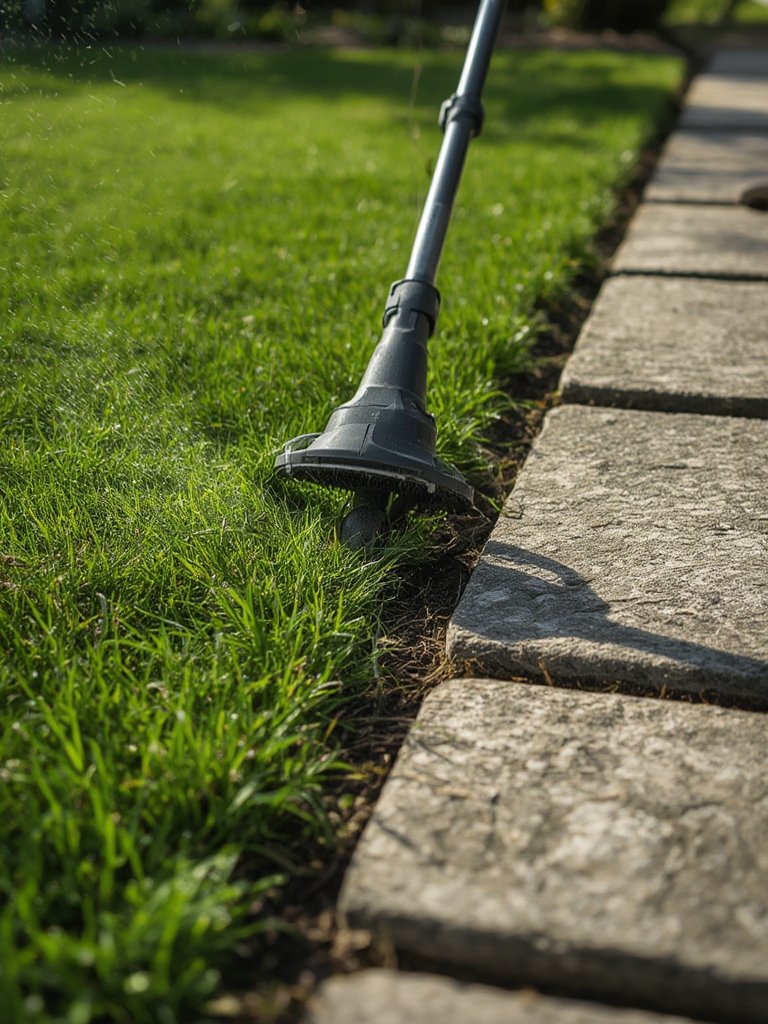 cordless trimmer in action