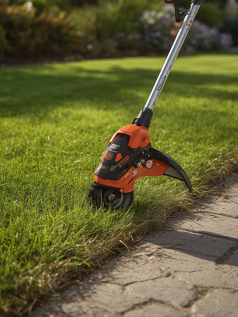 weed wacker in action