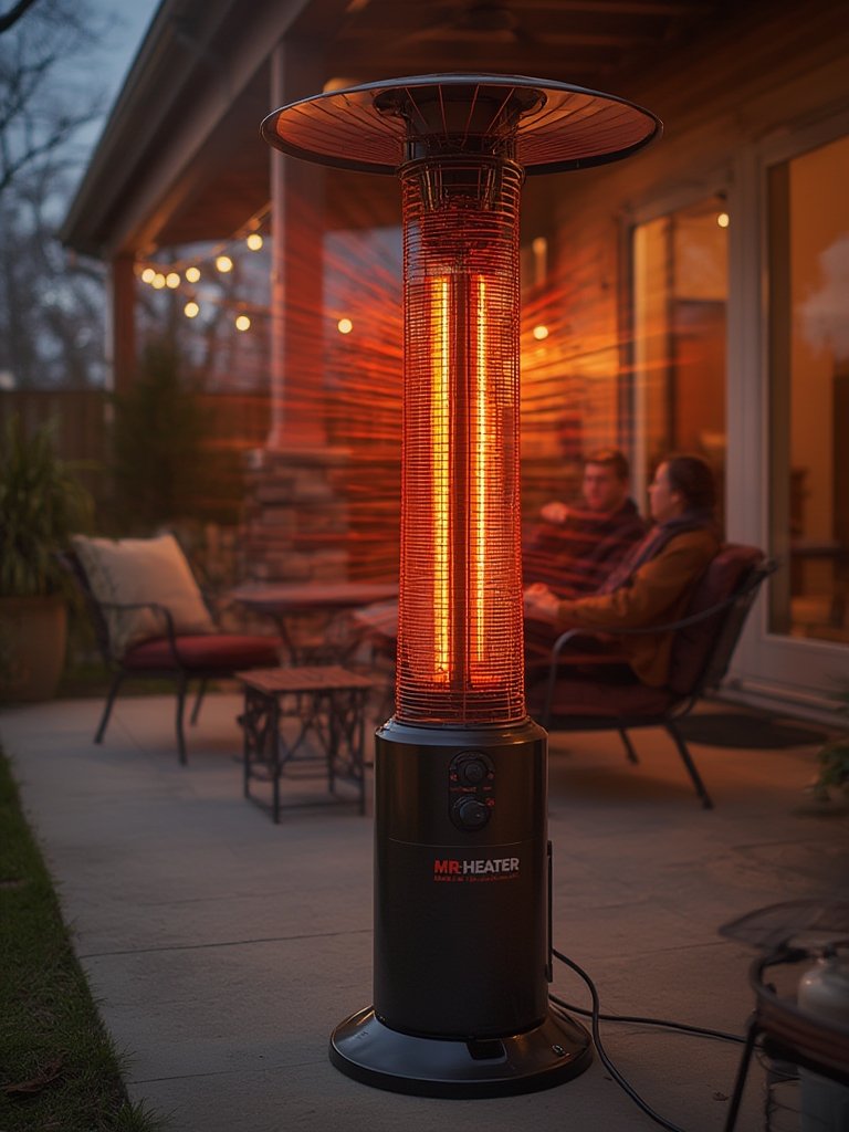 propane heater in action