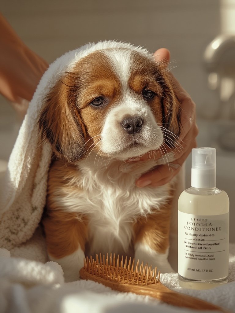 Is Burt’s Bees for Pets Tear Free Puppy Shampoo & Conditioner Gentle Enough for Sensitive Puppies? 2 puppy shampoo in action