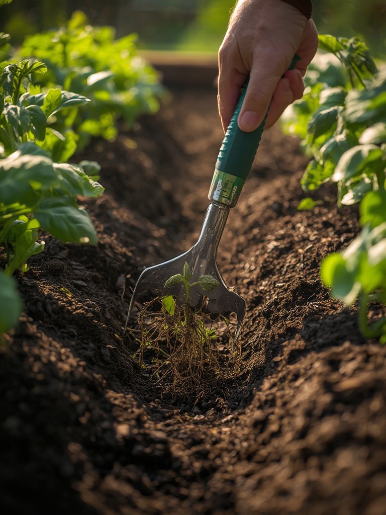 weeder tool in action