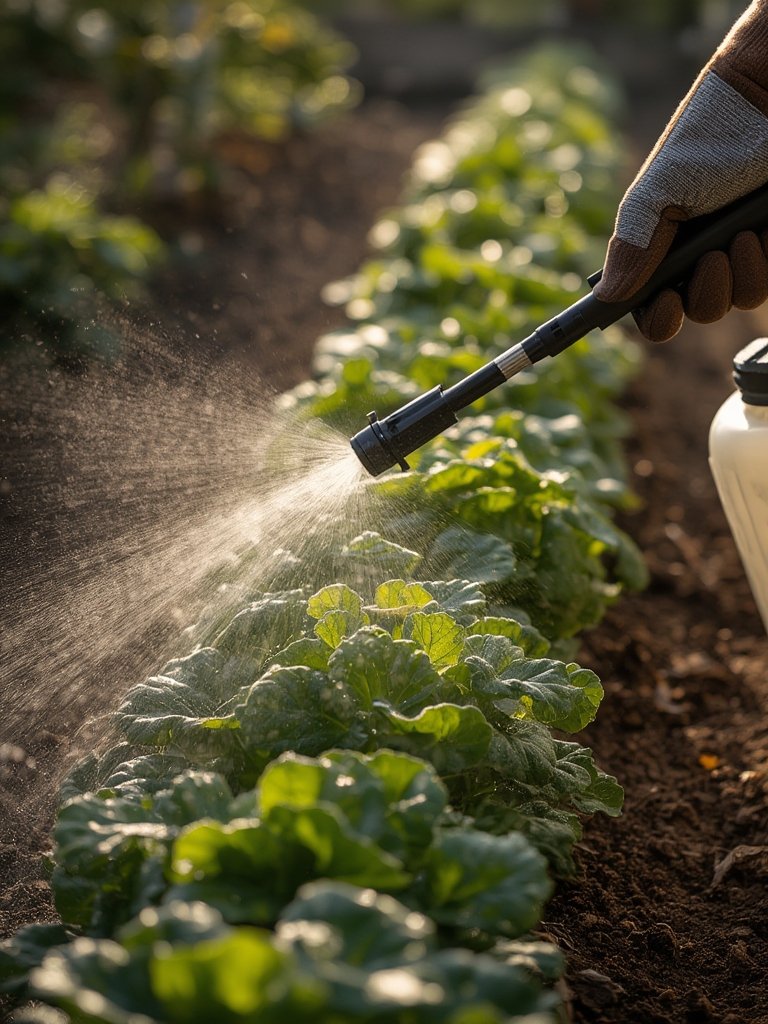 pressure sprayer in action