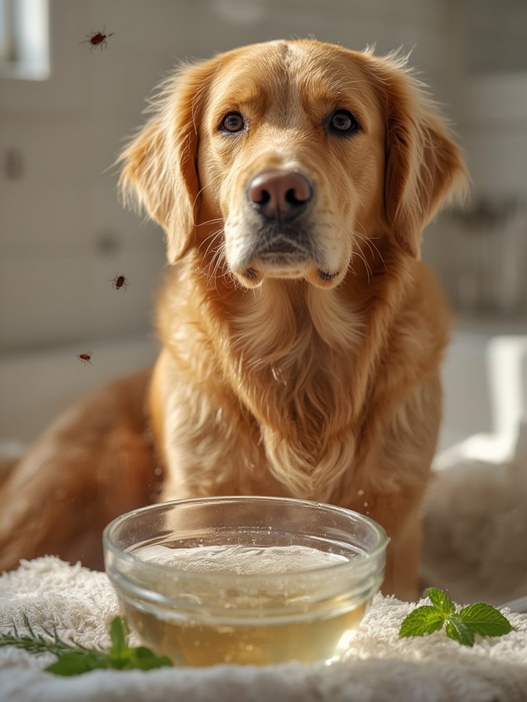 flea shampoo in action