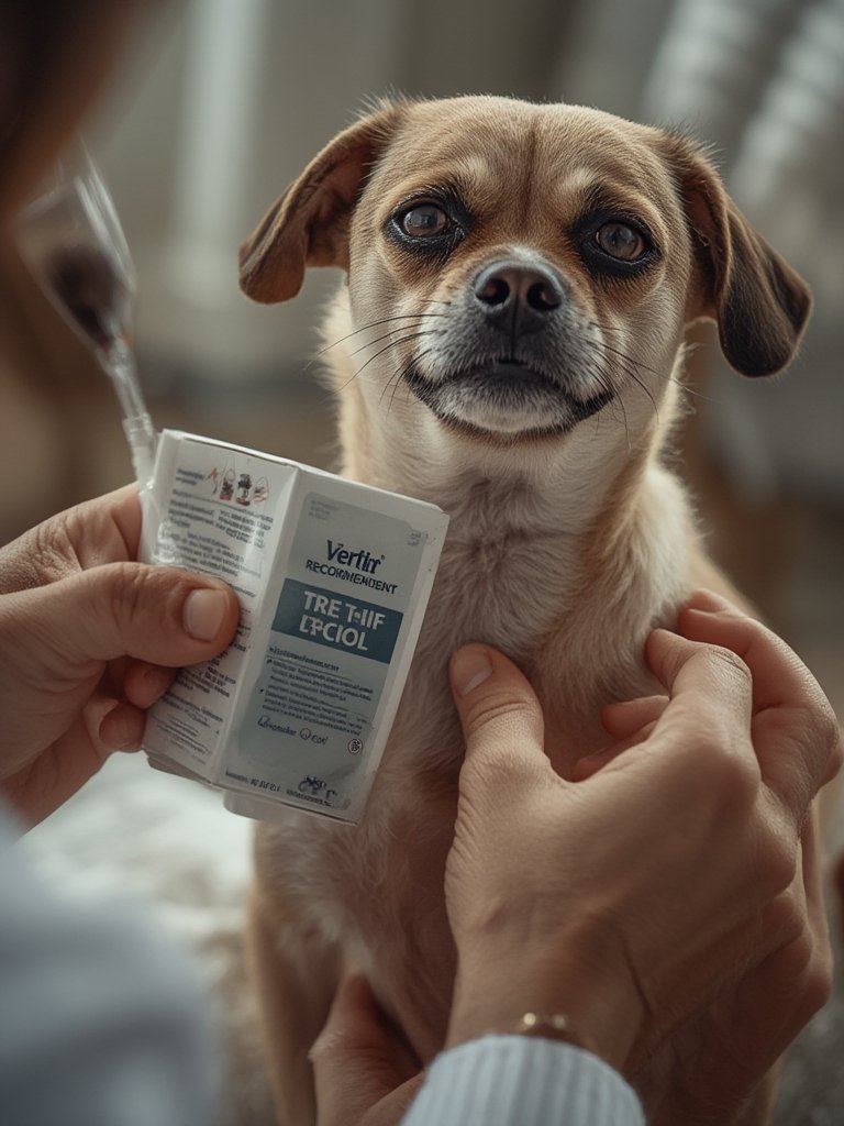 flea drops in action