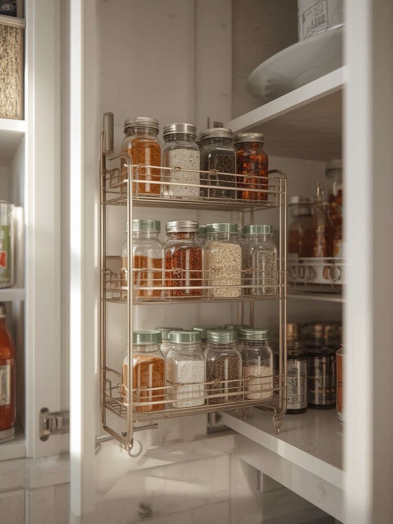 Is the Copco 3-Tier Spice Rack a Good Fit for Small Kitchen Cabinets? 2 spice organizer in action