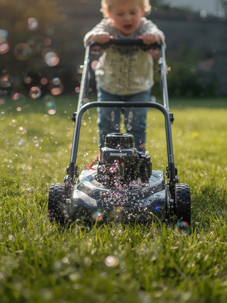 John Deere Bubble Lawn Mower for Toddlers: Fun Outdoor Toy or Messy Gimmick? 2 bubble mower in action