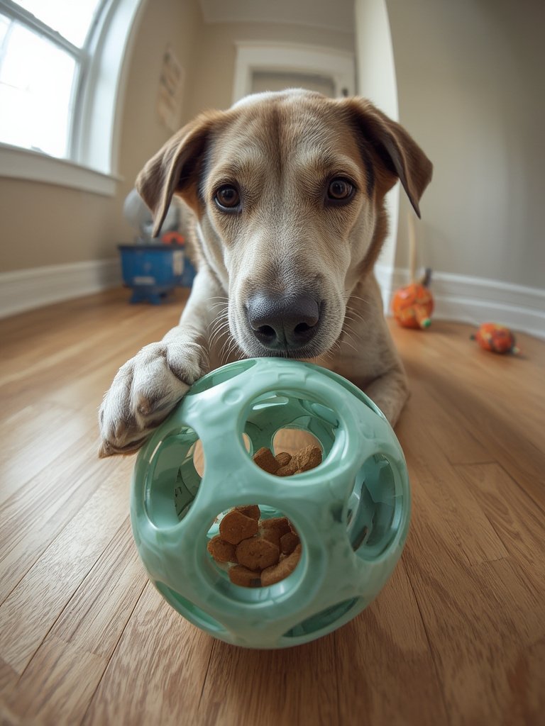 dog puzzle in action