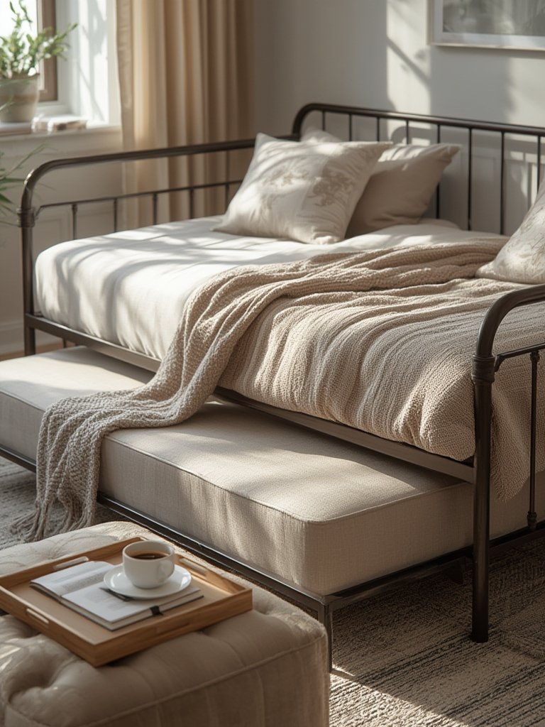 metal daybed in action