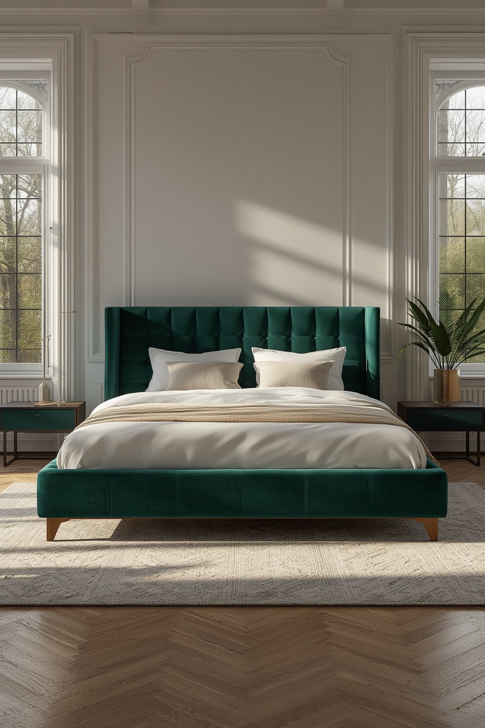 velvet bed product view