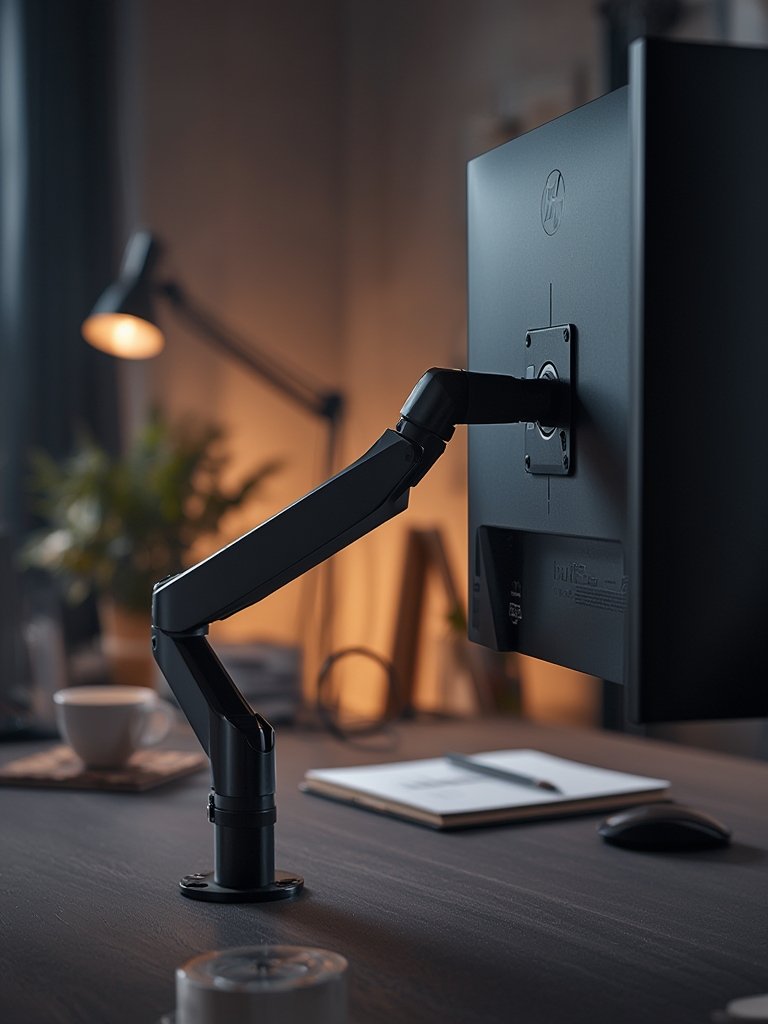 monitor arm in action