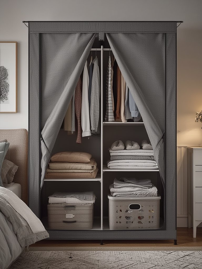 portable closet in action