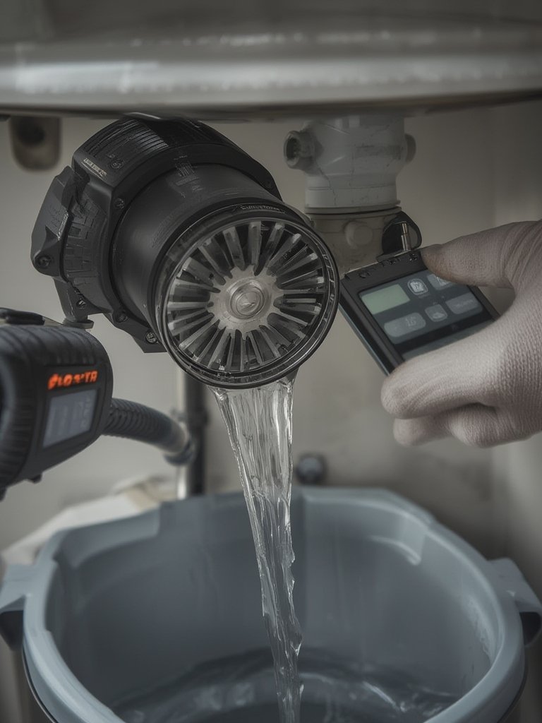 RV macerator in action