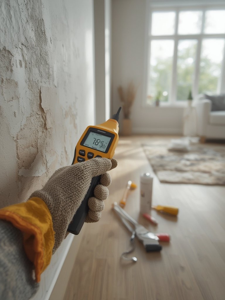 moisture meter in action