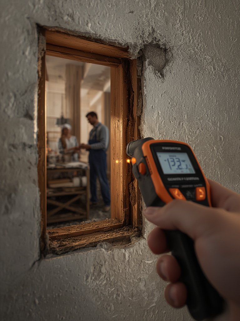 moisture meter in action