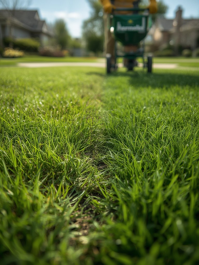 lawn fertilizer in action