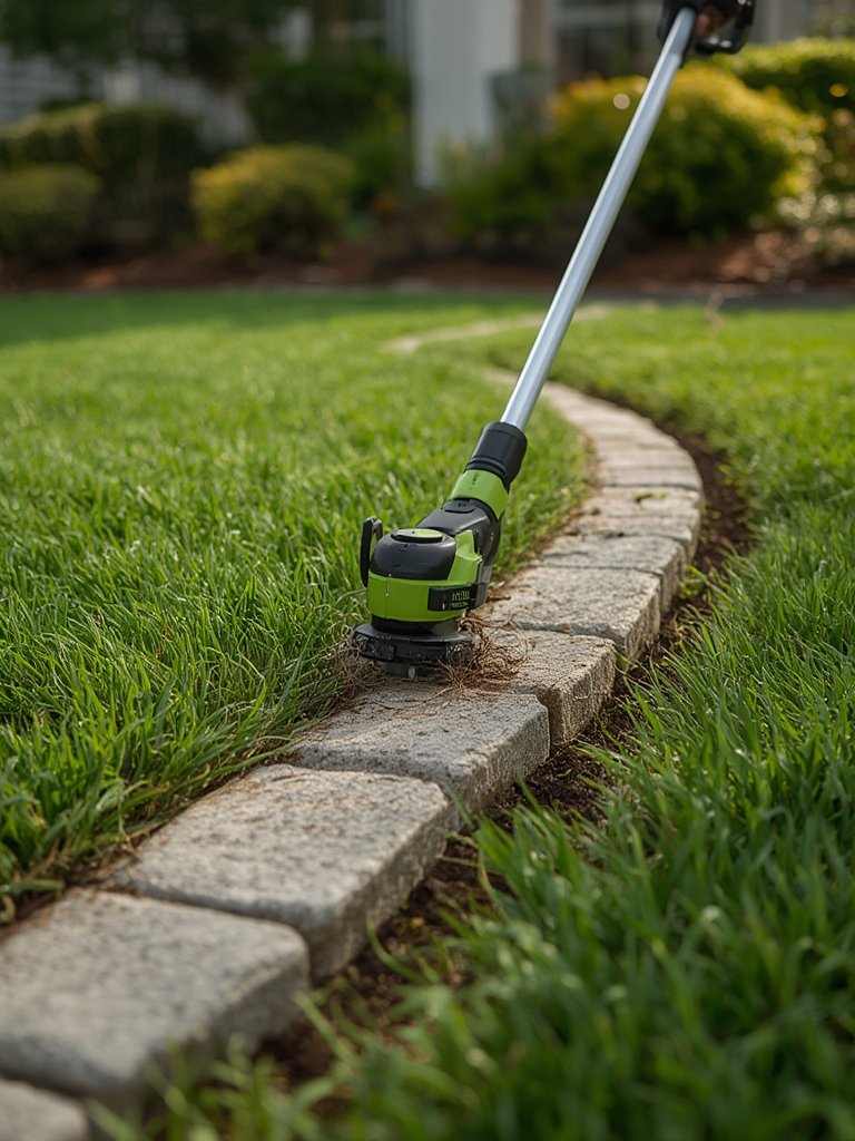cordless trimmer in action