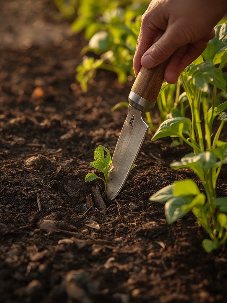 garden knife in action