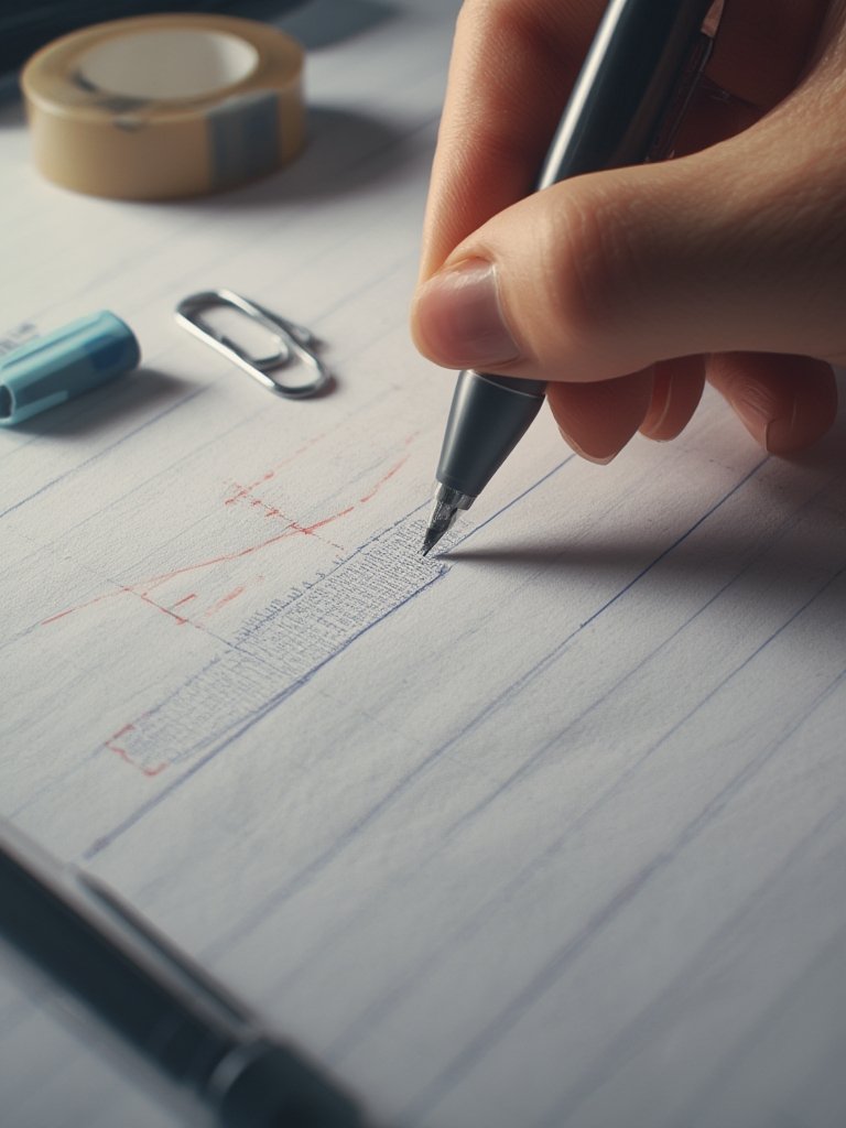 correction tape in action