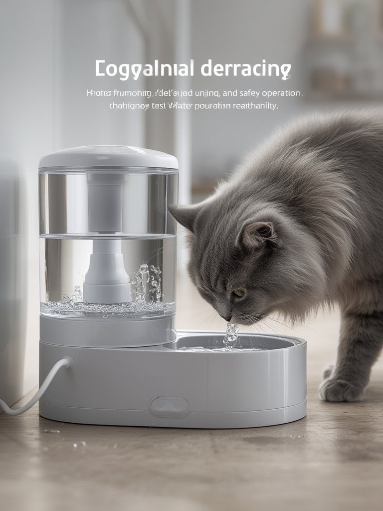 cat fountain in action