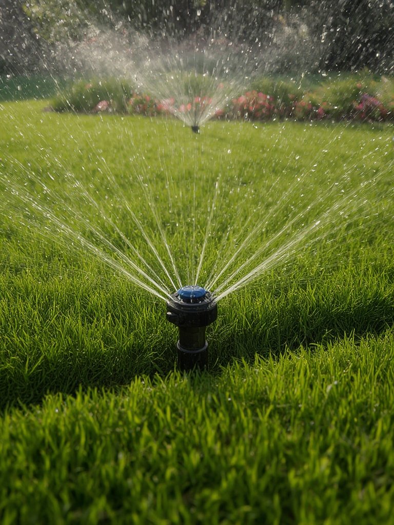 automatic sprinkler in action
