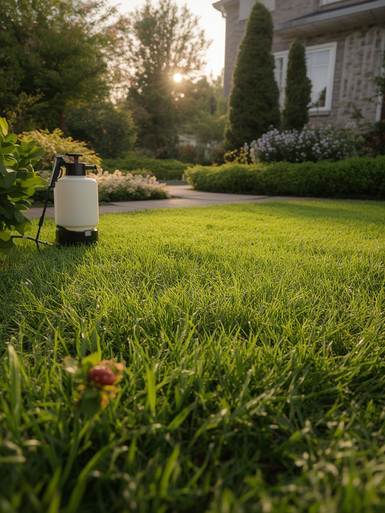 lawn insecticide in action