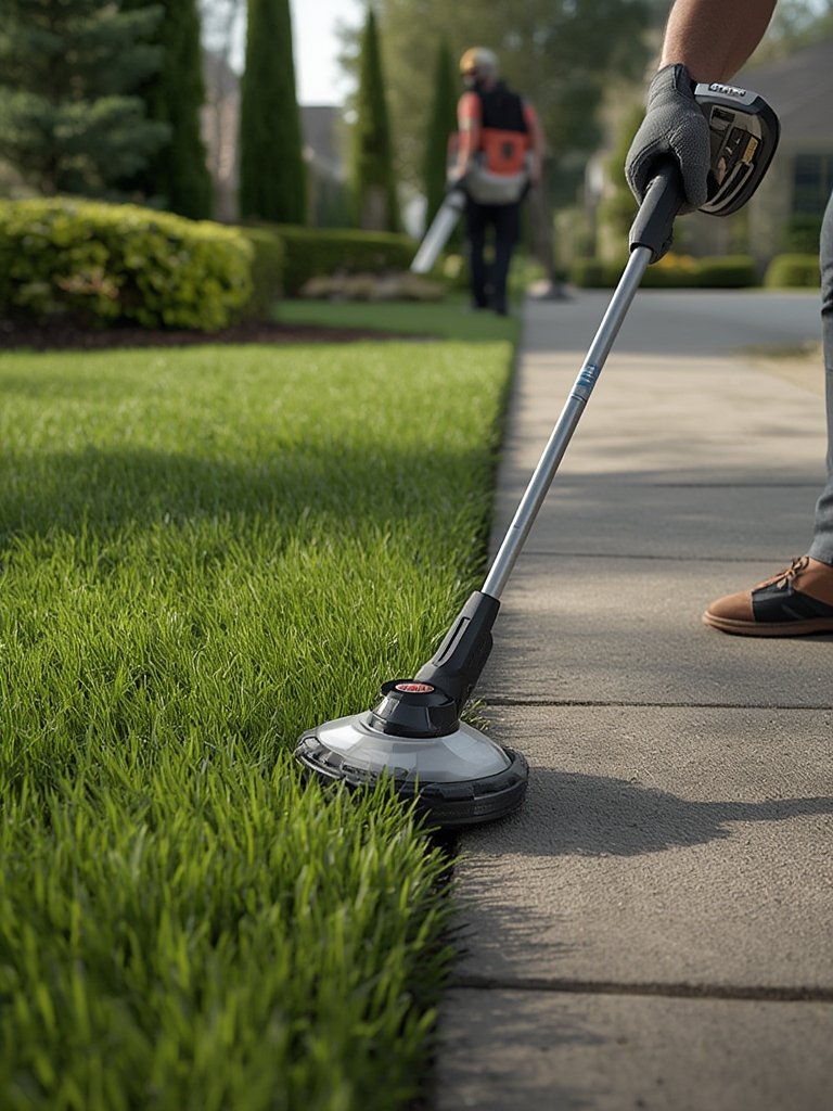 cordless trimmer in action