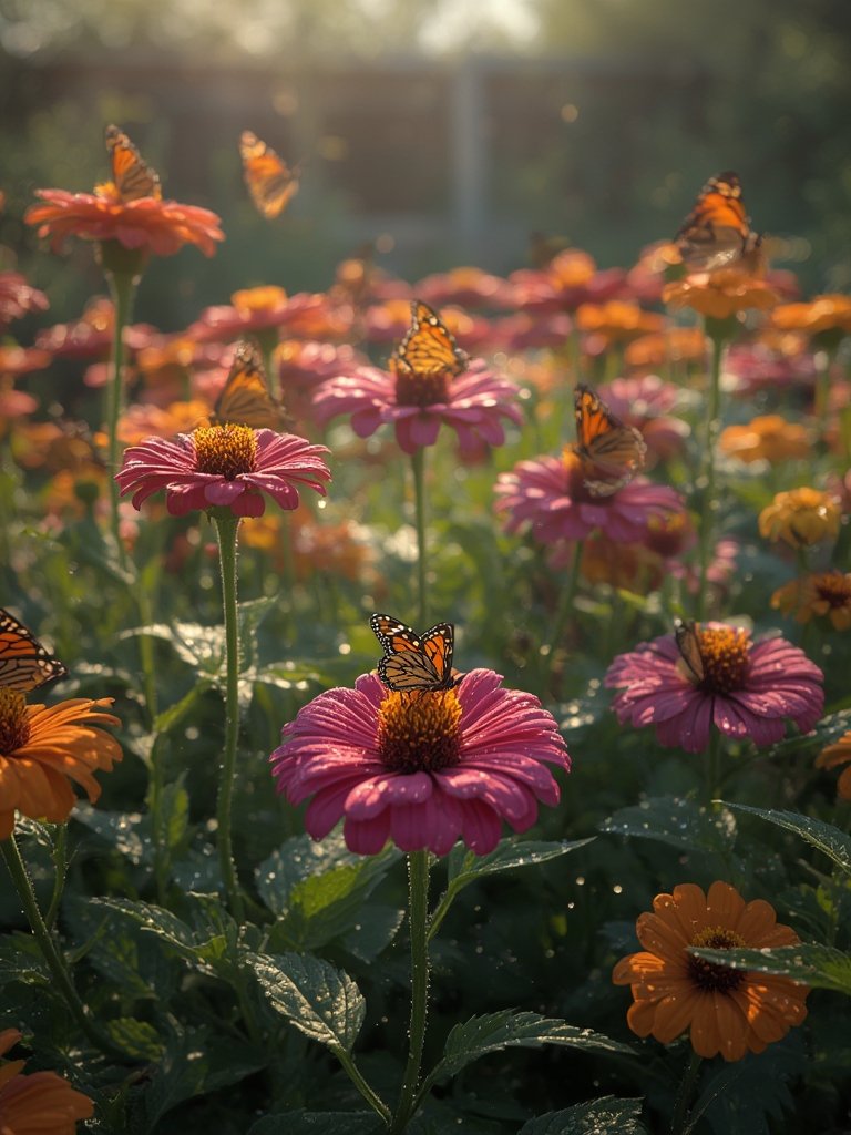 zinnia seeds in action