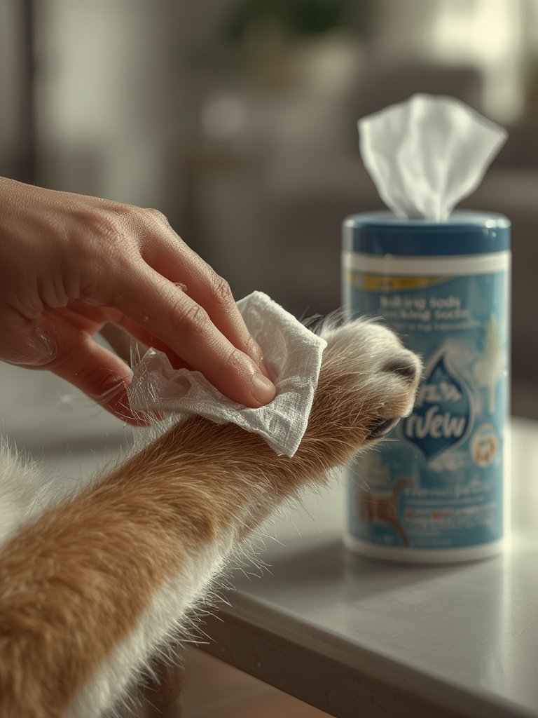 Wet Ones for Pets Dog Wipes with Baking Soda: Are They Effective for Odor Control? 2 dog wipes in action